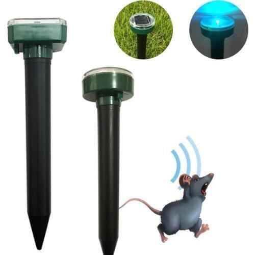 4pc Solar Powered Ultrasonic Sonic Mouse Mole Pest Rodent Repeller Repellent Yard LED Light Repeller Outdoor Lamp Yard Garden