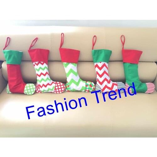 60pcs/lot free shipping big Christmas stocking monogram canvas personalize embroidery Christmas stocking kids gift bags
