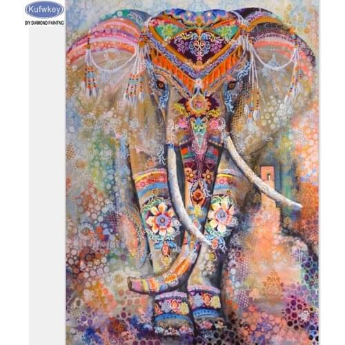 Diy 5d diamond painting animal square rhinestones diamond embroidery Abstract elephant cross stitch mosaic pattern full drill