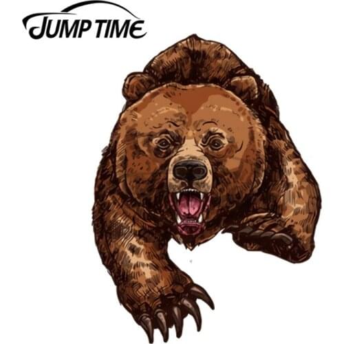 JumpTime 13 x 7.5 cm Grizzly Bear Brown Bear Angry Mama Bear Car Stickers Accessories Vinyl JDM Bumper Trunk Truck Fine Decal