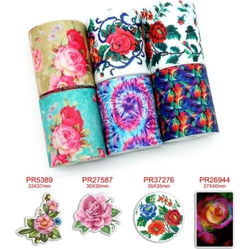 Free shipping flower printed grosgrain ribbon 37984