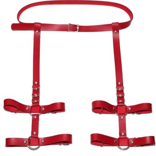 Bondage Harness Woman Leather belts leg loops Garter Stocking Belt goth Body Sexy Lingerie Seks Waist Thigh egirl Garters Belt