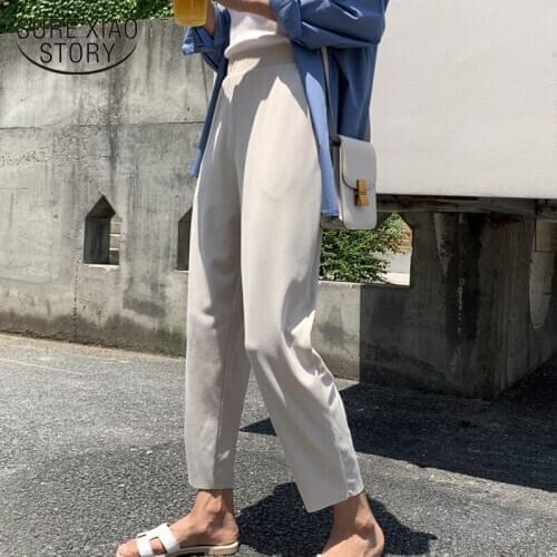 Spring and Summer High Waist Loose Slim Harlan Pant Ropa Mujer Baggy Woman Pants Plus Size 3XL Solid Colors Pants Women 9390