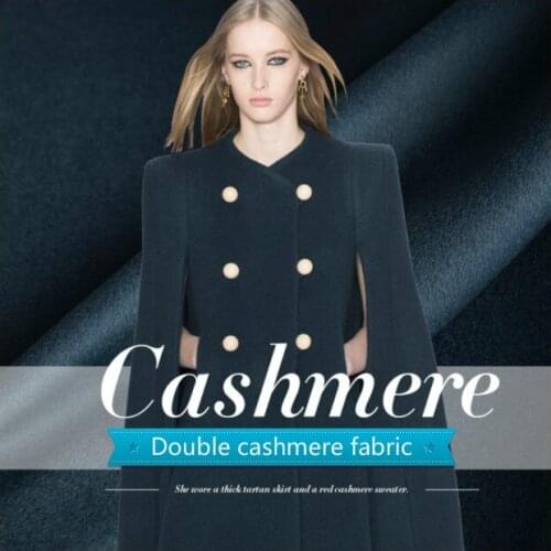 Ink blue double cashmere fabric meter winter coat jacket wool cashmere fabric 150 cm wide wool fabric wholesale cashmere cloth