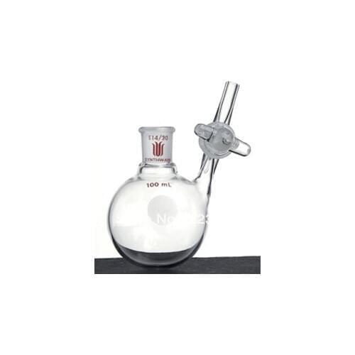 F531050Flask, Reaction, With glass stopcock, Capacity:50ml, Joint:14/20