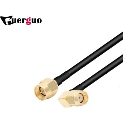 1m,2m,3m,5m,10m SMA Male to RP SMA Male90° Plug RG58 Cable WiFi Antenna extension cable SMA Connector Adapter Coaxial Pigtail
