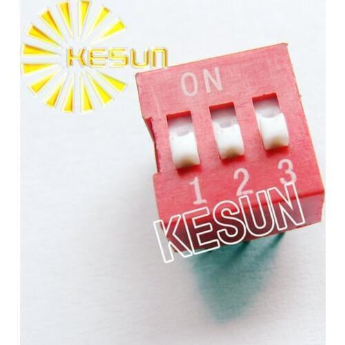 China Quality DS-03 Red 3P DIP Switch 2.54mm 3 Position Encoder Switch Slide Switch x 200PCS