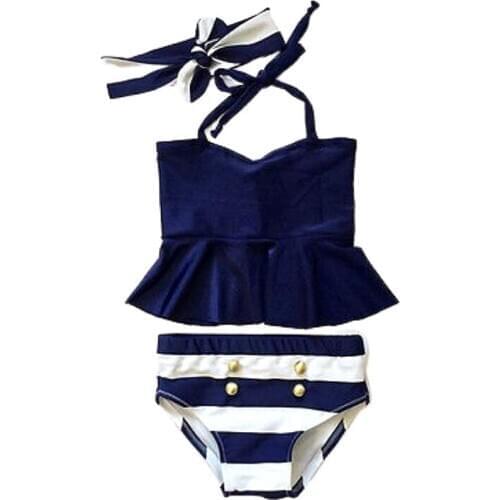 2-7Years Kids Baby Girls Swimwear 3Pcs Bikini Set Children Bathing Suit Beachwear Baby Girl Swimsuit Summer Clothes