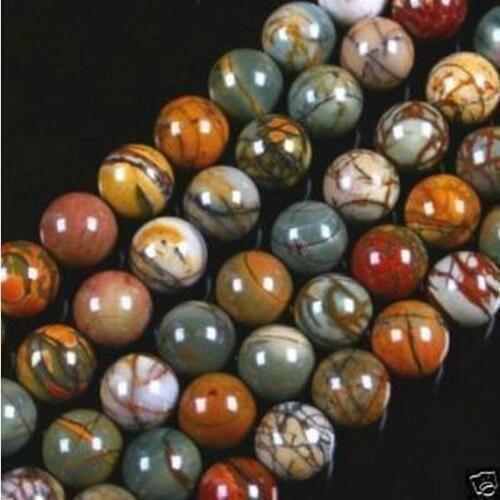 Fashion jewelry10MM PICASSO STONE ROUND BALL LOOSE BEAD 15''Wholesale and retail