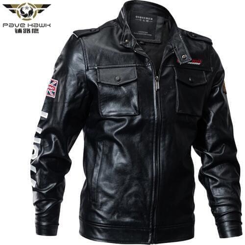 Mens Winter Tactical PU Leather Jacket Slim Military Bomber Jacket Faux Leather Coat Army Pilot Motorcycle Jacket Plus Size 4XL