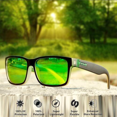 KDEAM Square Polarized Sunglasses Men Sports Style Revamp Sun glasses Driving Fishing 100% UV TAC Lens Goggle Male Gafas CE X5