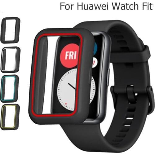 Soft TPU Protective Cover for Huawei Watch Fit Case Bumper Shell Protector Frame for Huawei Fit Smart Watch Band Strap Accessory