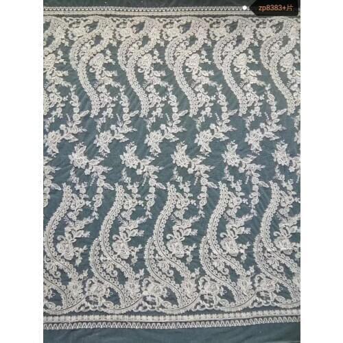 Nigeria popular wedding rayon embroidery sequins lace fabric for dress 10yards