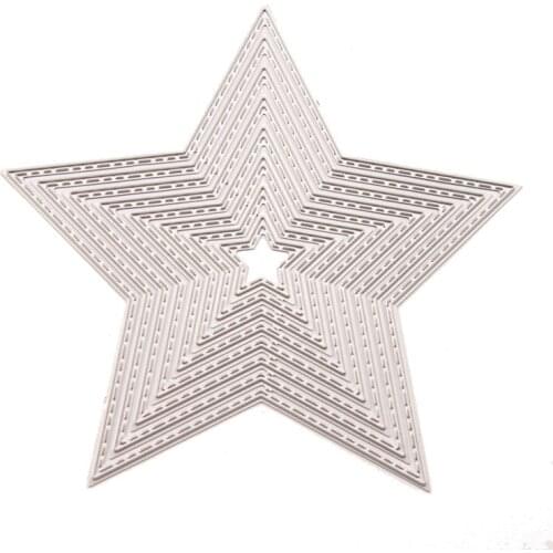 2021 New Five-Pointed Star Cutting Dies DIY Scrapbooking Embossing Paper Photo Frame Stamps Crafts Template Mould Stencils