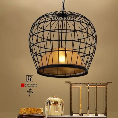 The new Chinese Pendant Lights classical iron cage hanging lamp lantern custom hotel rooms the hotel restaurant deck LU728310