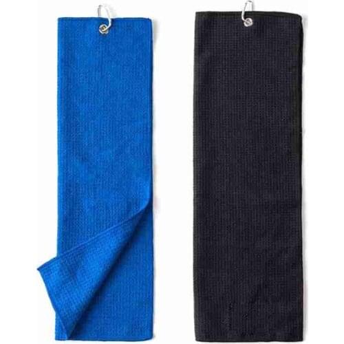 1Pc 50*30cm Golf Towel Waffle Pattern Cotton Golf Ball Towel with Safety Buckle Towel Sports Clean Running K1R8