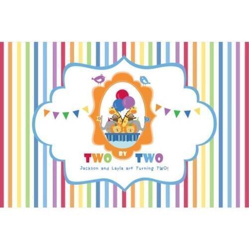 Custom Noahs Ark Birthday Scale Flag Rainbow Striped backdrop High quality Computer print party backgrounds