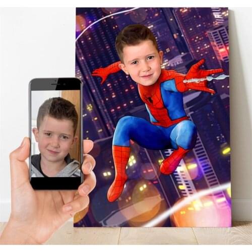 Superhero Portrait From Your Photo Custom Your Own Marvel The Avengers Portrait Canvas Painting Wall Art Home Decor Posters