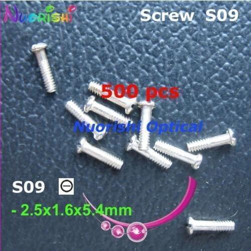S09 2.5x1.6x5.4mm 500pcs Glasses Screws Head in - and + type Eyeglass Eyewear Accssories Screws Free Shipping