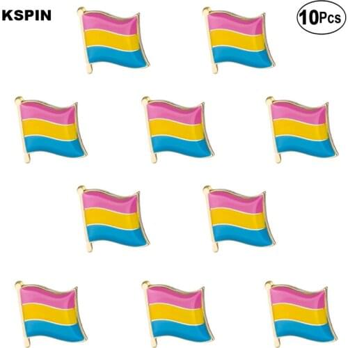 Pansexual Pride Flag Lapel Pin Flag badge Brooch Pins Badges 10Pcs a Lot