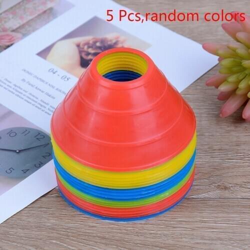 5 Pcs High Quality Soccer Training Sign Dish Pressure Resistant Cones Marker Discs Marker Bucket PVC Sports Accessories