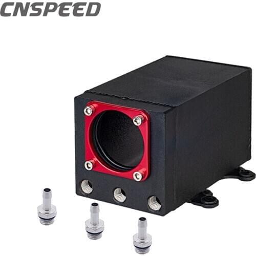 Universal 60mm External 044 fuel pump tank racing Black Billet Aluminium Oil catch Can Single Fuel Surge Tank