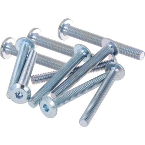 MicroMax High Quality 5/8/10/20/40pcs Mechanical Thread Carbon Steel Hexagon Screw M6 Blue White Zinc Plated Decoration Screws