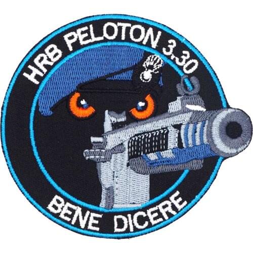 HRA PELOTON CAT WITH GUN Embroidered biker Patches Clothes Stickers Apparel Accessories Badge