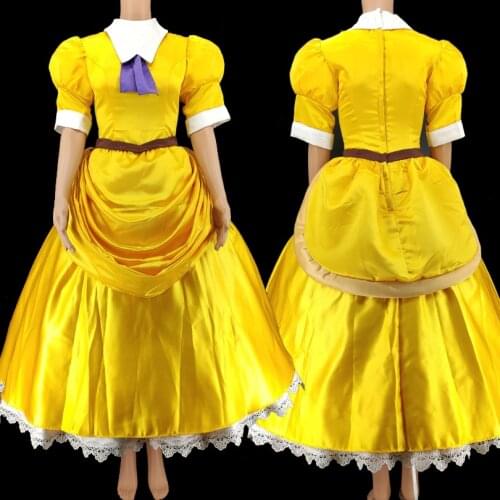 Movie Jane Yellow Party Princess Dress Fantasy Halloween Masquerade Cosplay Costume Adult Women Evening Party Gown