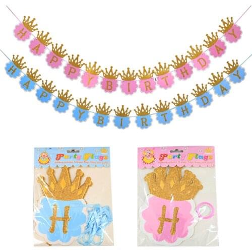 Ballerina Girl Banner and Crown Decor Bunting Garland Party Decor for Birthday Party Party color balloon decoration Baby Shower