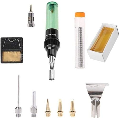 11 Pcs Gas Welder Electric Welding Tool Cordless Gas Soldering Iron Set Hand Tools Kit Welding Equipment
