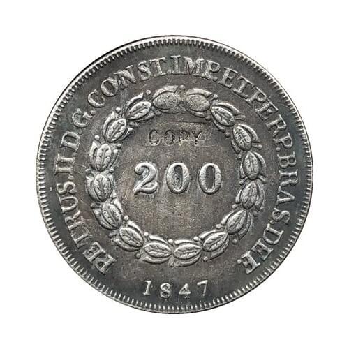 1847 Brazil 200 Reis coins COPY