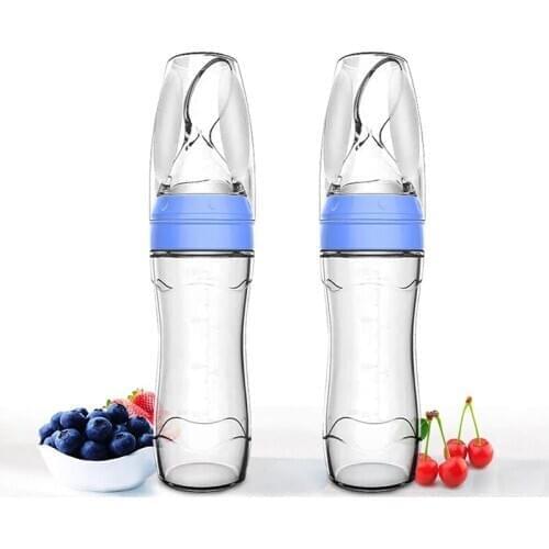 2 PCS Silicone Baby Food Dispensing Spoon (120Ml, Ideal for 4 Months Babies) - Squeeze Feeder with Spoon - Spoon Bottle for Baby