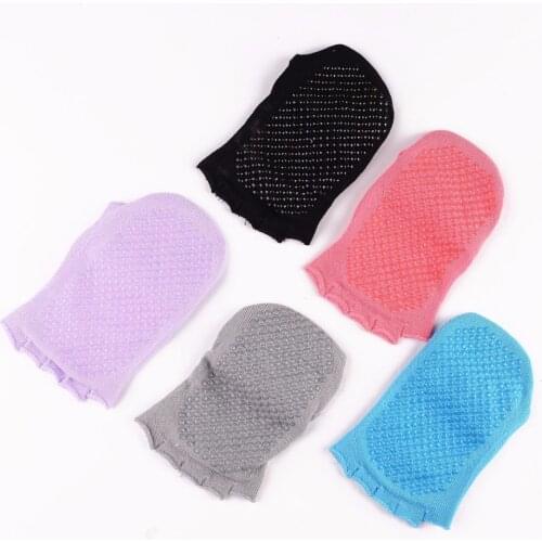3 Pairs Women Sporte Yuga Socks Anti Slip Breathable Fitness Socks Dancing Gymming Non Slip Cotton Sock bare toes