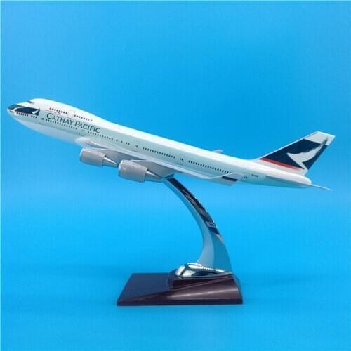 32CM Airplanes Hong Kong CATHAY PACIFIC airways Boeing B747 airplane model toys aircraft diecast Resin plane gifts Collectible