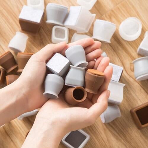 4Pcs Furniture Chair Leg Silicone Cap Pad Protection Table Feet Cover Floor Protector Non-slip Table Chair Mat Caps Foot
