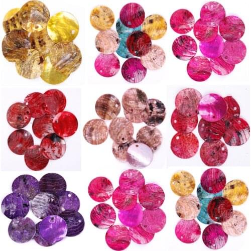 50pcs 18mm Flat Round Natural Shell Beads Mussel Shell Coin Charm for Jewelry Making Diy Decoration Bracelet Necklace Wholesale