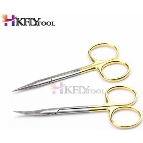 9.5CM bend head Ordinary Medical Surgical Eye Scissors Beauty Scissors Cut Tissue Scissors Tool High Quality