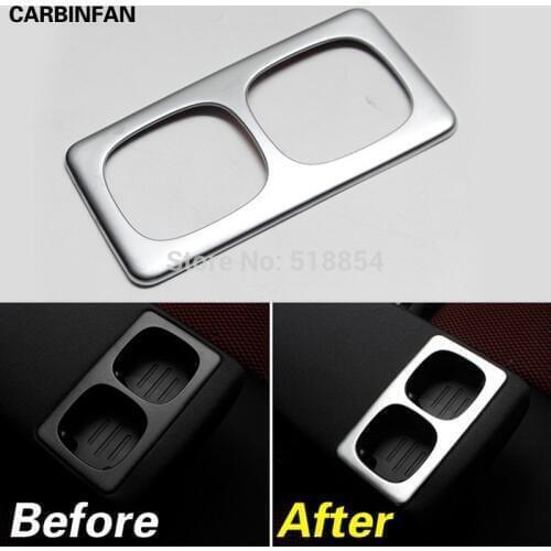 ACCESSORIES FIT FOR NISSAN QASHIQAI J11 2014 2015 2016 CHROME REAR BACK CUP DRINK HOLDER CHROME BEZEL COVER INSERT GARNISH TRIM