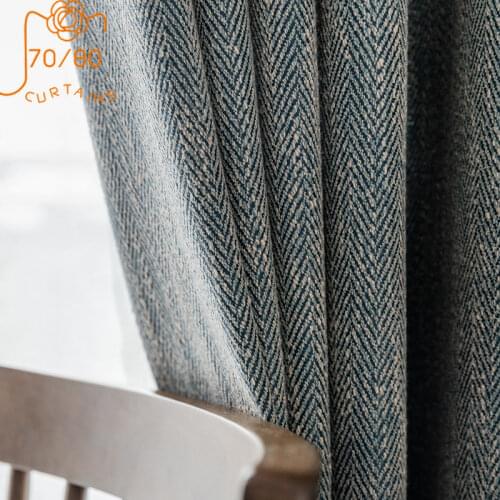 American High-grade Cotton Jacquard Thick Floating Floor Curtains for Living Room Bedroom Curtains Blackout Curtains Linen