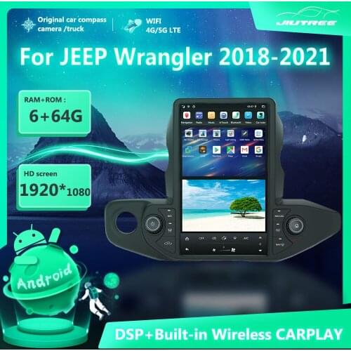 2 Din Android Car Radio For Jeep Wrangler 2018 2019 2020 2021 GPS Navigation DVD Multimedia Player Stereo Receiver Head Unit