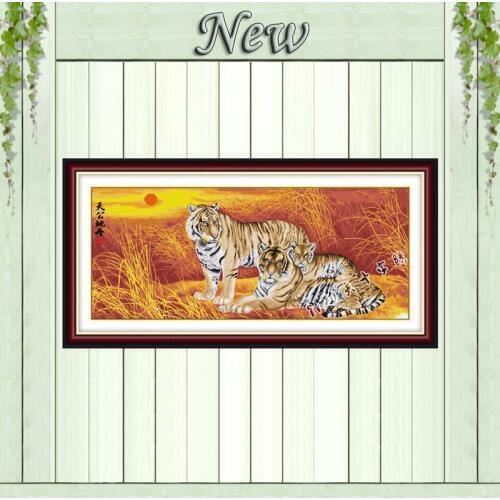 Tigers animal picture mascot animals painting counted print on canvas DMC 11CT 14CT Cross Stitch kits embroidery needlework Sets