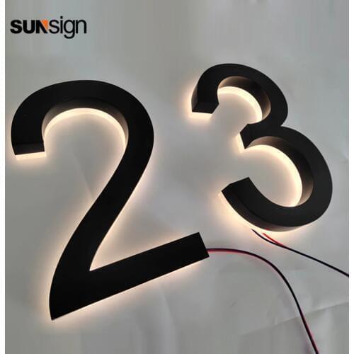 H 15cm Customizable led back lit acrylic sign letters house numer