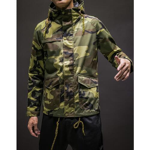 Camouflage Hooded Jacket Men Spring Autumn Loose Military Tactical Windbreakers Fashion Casual Mens Coats and Jackets