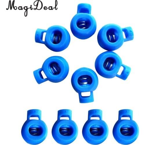 MagiDeal Pack 10 Rope Ball Stoppers Toggle Lock Ends Spring Buckle for Paracord Elastic Cord Bungee Rope Garment Shoelace