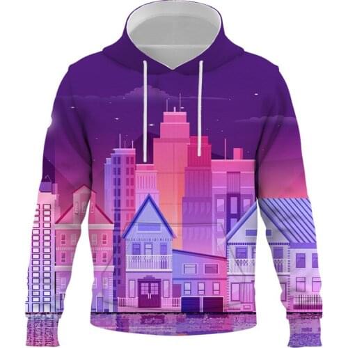 Fashion Hot 3D Printed Night view Men Women Hooded Sweatshirts Casual Long-sleeved Hoodie Unisex Outwear Streetwear Mens Hoodies