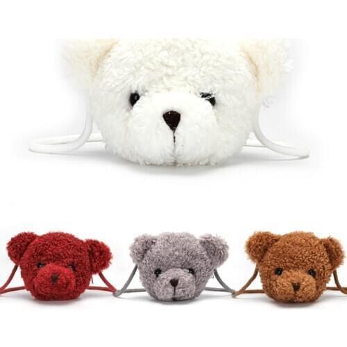Baby Girls KID Fashion Cute Plush PP Cotton Bear Shoulder Bag Cartoon Animal Messenger Bag