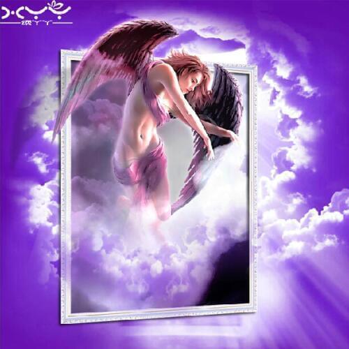 New Diamond mosaic diamond embroidery beads Beautiful angel wings diamonds cross stitch painting handwork kits wall decor