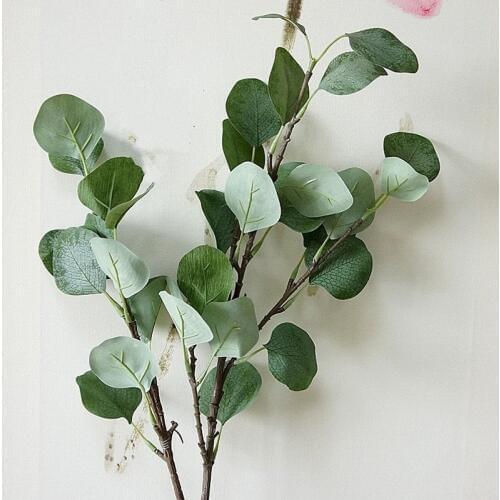 New Eucalyptus tree branch Round leaves artificial Money leaf Retro Eucalyptus plant decoration fake flower faux foliage