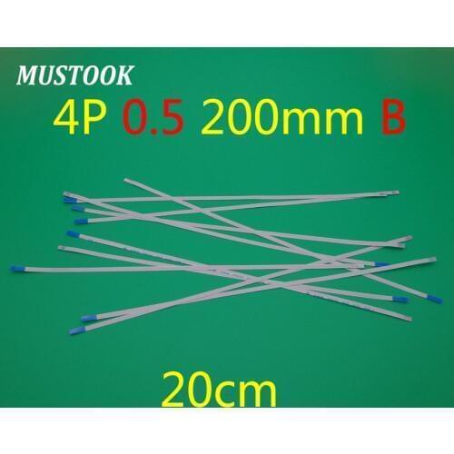 20pcs/Lot FFC Cable 200mm Length 4 Pins 4PIN 0.5mm Pitch FFC Ribbon Flat Cable Reverse Direction